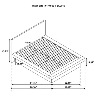 Jessica Wood Queen LED Panel Bed Snow White