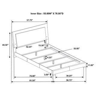 Felicity Wood Full LED Panel Bed White High Gloss