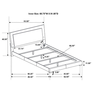 Felicity Wood Queen LED Panel Bed White High Gloss