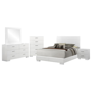 Felicity 5-piece Queen Bedroom Set White High Gloss