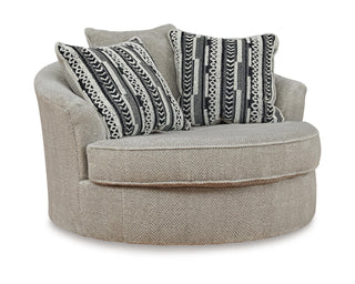 Calnita Oversized Swivel Chair and Ottoman