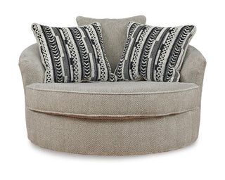 Calnita Oversized Swivel Chair and Ottoman