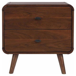 Robyn 2-drawer Nightstand Bedside Table Dark Walnut