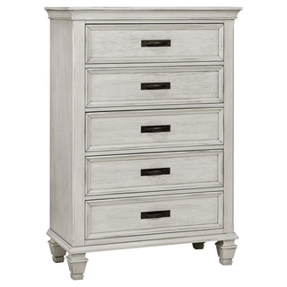 Franco 5-piece Eastern King Bedroom Set Distressed White