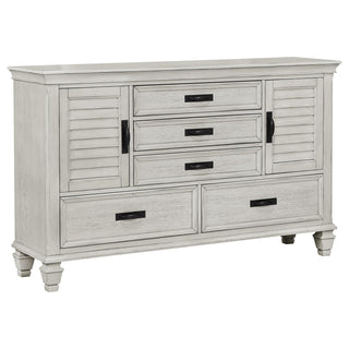 Franco 4-piece Queen Bedroom Set Distressed White