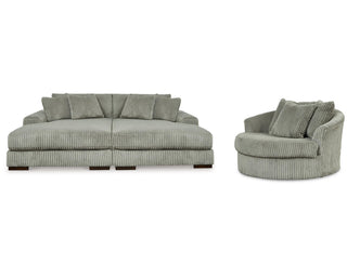 Lindyn Super Chaise with Oversized Swivel Chair