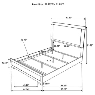 Hyland Wood Queen LED Panel Bed Natural and White