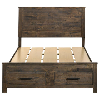 Woodmont Wood Queen Storage Panel Bed Rustic Golden Brown