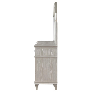 Evangeline 9-drawer Dresser with Mirror Silver Oak