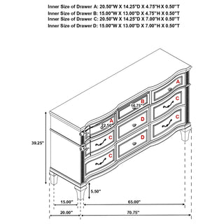 Evangeline 9-drawer Dresser Silver Oak