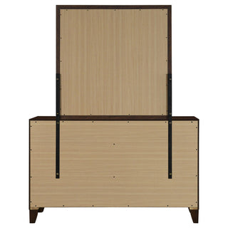 Welsley 6-drawer Dresser and Mirror Walnut