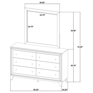 Welsley 6-drawer Dresser and Mirror Walnut