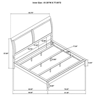 Bexhill 56-inch Upholstered Eastern King Panel Bed White