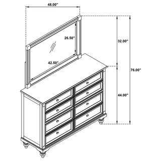 Andover 8-drawer Dresser and Mirror Dark Oak