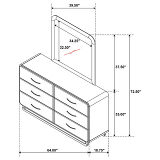 Amsbury 6-drawer Dresser and Mirror Nutmeg