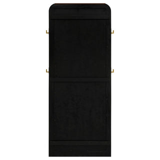 Arini Cane Weave Full Length Standing Floor Mirror Black