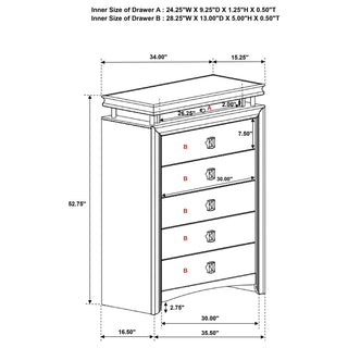 Giselle 6-drawer Bedroom Chest Rustic Beige