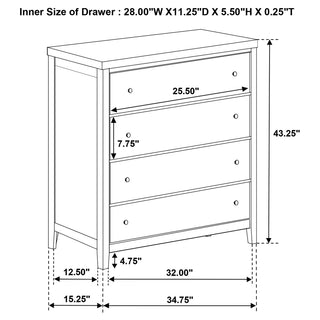 Wilkes 4-drawer Chest of Drawers Dark Cocoa