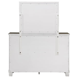 Lilith 7-drawer Dresser with Mirror Distressed White