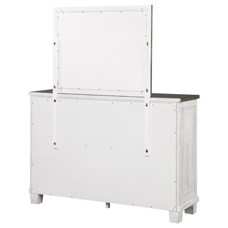Lilith 7-drawer Dresser with Mirror Distressed White