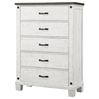 Lilith 5-drawer Bedroom Chest Distressed White