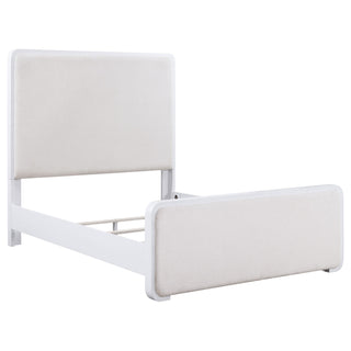 Anastasia Upholstered California King Panel Bed Pearl White