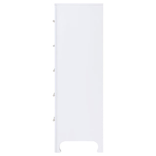 Anastasia 5-drawer Bedroom Chest Pearl White