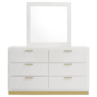 Caraway 6-drawer Dresser with Mirror White