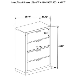 Caraway 4-drawer Bedroom Chest Black
