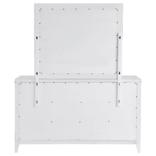 Marielle 6-drawer Dresser with Mirror Distressed White