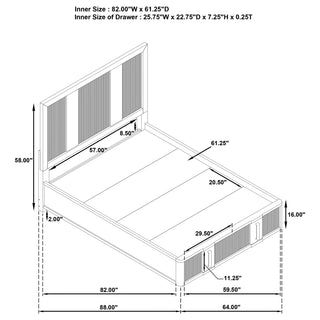 Terrace 2-drawer Queen Storage Bed Ash Brown