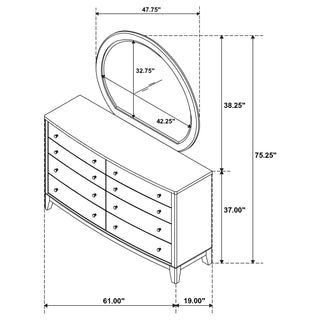 Granada 8-drawer Dresser and Mirror Natural Pine
