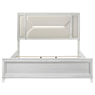 Marmore 64-inch Eastern King Panel Bed LED Headboard White