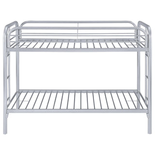 Morgan Metal Twin Over Twin Bunk Bed Silver