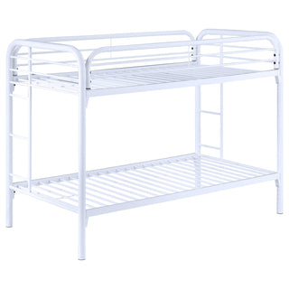 Morgan Metal Twin Over Twin Bunk Bed White