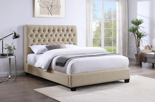 Chloe Upholstered Queen Panel Bed Oatmeal