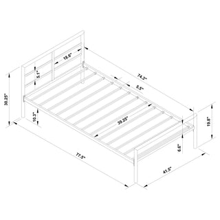 Fisher Metal Twin Open Frame Bed Gunmetal