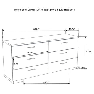 Jeremaine 5-piece Eastern King Bedroom Set White