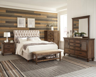 Devon 57-inch Upholstered Queen Panel Bed Beige
