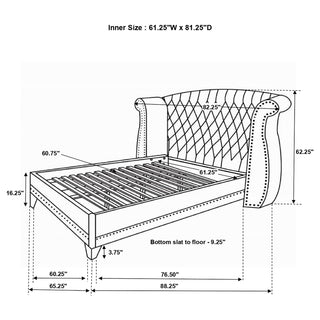 Barzini Upholstered Queen Wingback Bed White