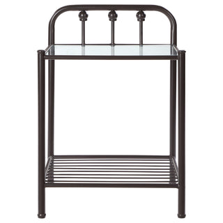 Livingston Metal 1-shelf Nightstand Dark Bronze