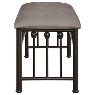 Livingston Microfiber Upholstered Bench Brown and Bronze