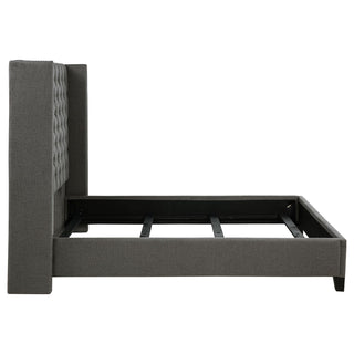 Bancroft Upholstered Full Wingback Bed Grey