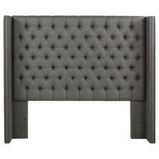 Bancroft Upholstered Eastern King Wingback Headboard Grey
