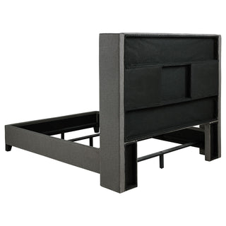 Bancroft Upholstered Queen Wingback Bed Grey