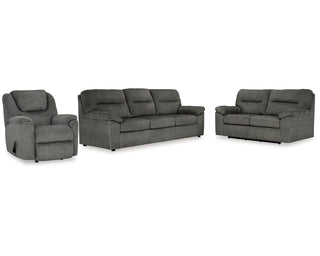 Bindura Sofa, Glider Loveseat and Recliner