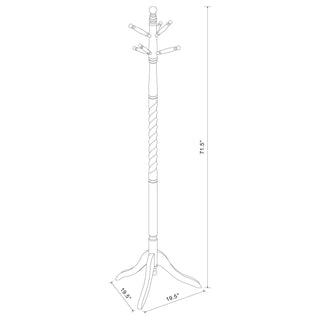 Riona 6 Hook Freestanding Wood Coat Rack Hat Hanger Merlot