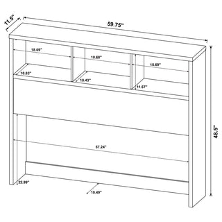 Westpark 49-inch Queen Bookcase Headboard Black
