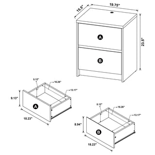 Westpark 2-drawer Nightstand LED Lights and USB Mango