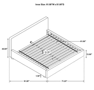 Gregory Upholstered Queen Panel Bed Graphite